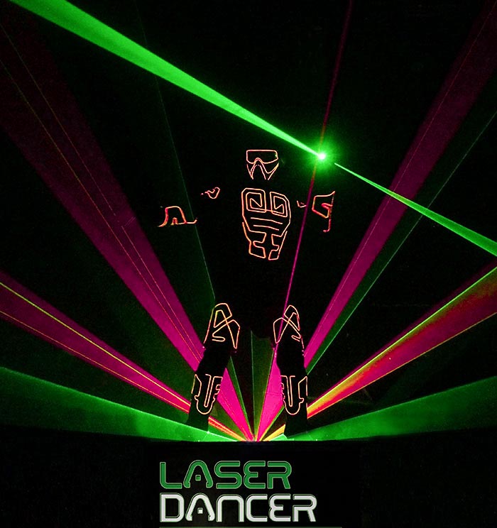 Laserdancer show laser blackout fog espectáculo rgb color