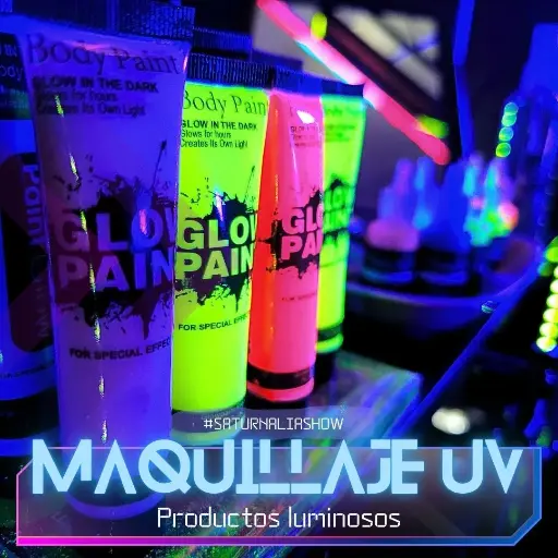 Maquillaje fluorescente luz UV