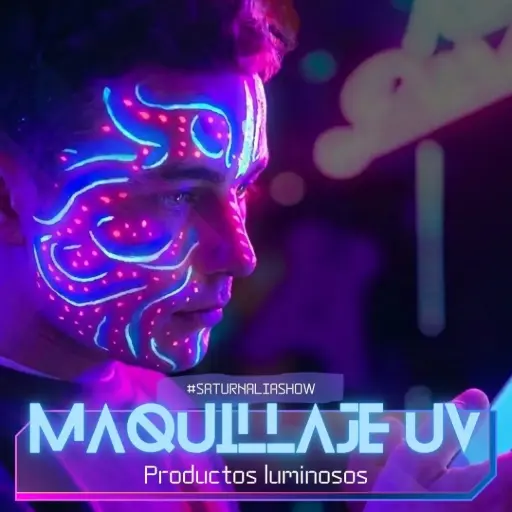Maquillaje fluorescente luz UV